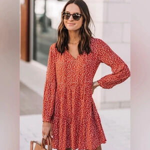 Rails Dress Women’s Small Everly Carmine Daisies Mini Tiered Flowy Floral